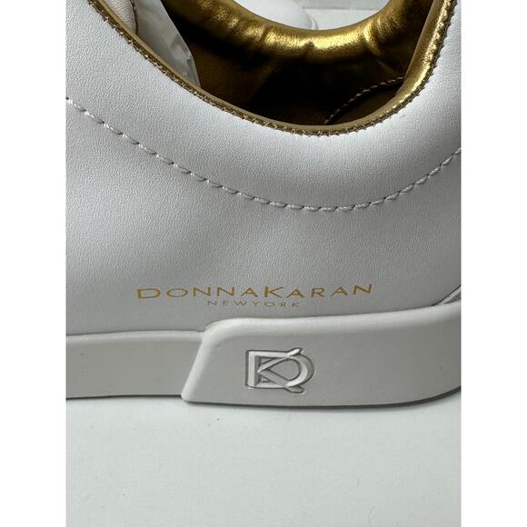 Donna Karan New York Women's Donna Lace Up Sneakers Shoes White/Gold Size 9.5M - Picture 6 of 8
